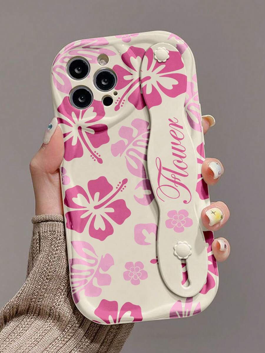 Flower 1 件时尚花卉印花加厚耐冲击手机保护壳，带支架功能，兼容 Apple 和系列