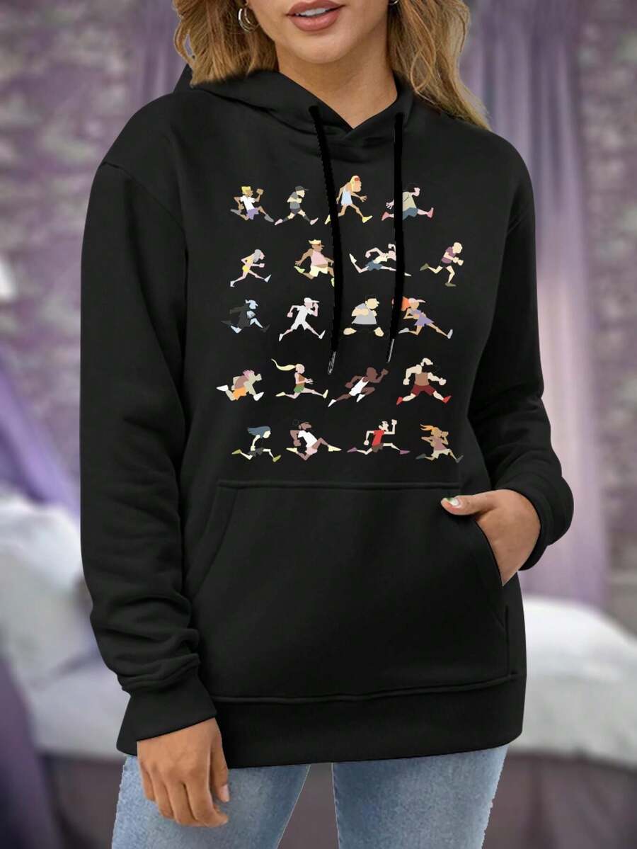 Women's Running Sweatwomen Hoodies Big Size Women Hoodie Marathon Track Field Exercise Stride Workout - Black - View 1