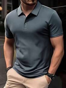 3 Pieces Men'S Short-Sleeve Polo Shirts For Summer, Featuring A Classic Collar, Solid Colors, And Suitable For Casual Sports Wear.