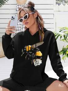 Women's Bumblebee Sweatwomen Hoodies Big Size Women Hoodie Beekeeping Bees Bumblebees - Black - View 1