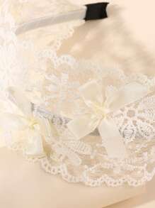 1 Stück Spitze Mesh Schleife, Schmetterling Imitation Perle Haarband für Frauen, süßer eleganter Stil geeignet für den Alltag, Festivals, Partys Haarreif Diadema
