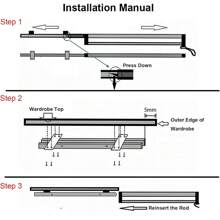 衣柜拉出式衣架杆，可调节重型钢制衣服收纳衣架杆，适用于裤子外套（597 毫米/23.5 英寸）、春季、简约、夏季上衣