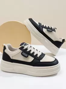 女士时尚百搭休闲厚底运动鞋 - 黑卡 - 查看 3