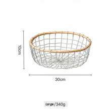 1 件铁丝编织篮，家庭储物篮，水果篮，圆形/方形面包篮，手工储物篮，编织水果蔬菜篮，水果面包储物篮 - 彩色 - 查看 13