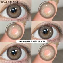 EYESHARE 全新 1 副彩色隐形眼镜 棕色眼部化妆镜片 14.5 毫米 年度使用 万圣节服装角色扮演 - 茜拉HE-棕 - 查看 3