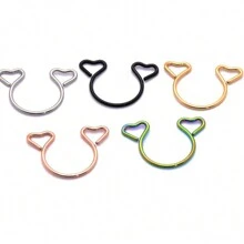 AVYRING 1-2pcs Fake Pierced Stainless Steel Nipple Rings Jewelry Clip On Body Piercings Fake Nipple Ring For Women Body Jewelry