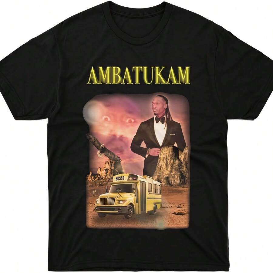 T-Shirt Ambatukam Uni Girl Dreamybull Family Buss Boy Women Desert Friend Gift For Men Sleeve - 黑色 - 查看 1