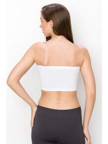 KURVE SEAMLESS MINI BANDEAU TUBE TOP - White - View 2
