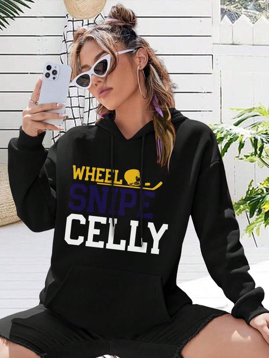 Letterkenny Wheel Snipe Celly Hockey Big Size Women Hoodie Hoodie For Women Ice Hockey Shamrocks Hockey Team - Black - View 1