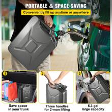 Gasoline Tank With Nozzle And Lockable Bracket, Water Storage Container, Automatic Shut-Off Function And Adjustable Flow, Suitable For Most Cars Motorcycles SUV ATV UTV, Rust-Proof And Heat-Resistant Steel Fuel Tank, Hydraulic Oil Storage Tank With Filter Screen Thermometer Filter Breather Cap For Tractors And Trucks, Red & Green & Yellow & Black