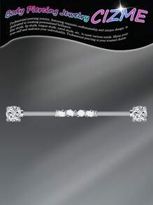 CIZME 14G Industrial Barbell Cartilage Earring Body Piercing Jewelry 35mm 38mm, Industrial Piercing Jewelry Industrial Piercing,Industrial Earrings For Women Men,Industrial Barbell Stainless Steel Industrial Bar Piercing Iindustrial Bar - Silver - View 14