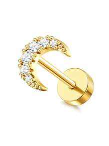 DOLOTTA 1PC 20G Brincos de cartilagem Stud para mulheres Brincos de aço cirúrgico com parte traseira plana Opala Borboleta Flor CZ Brincos de cartilagem Tragus Helix Piercing Jóias