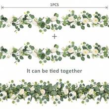 1/2 szt. Sztuczny kwiat winorośli Eukaliptus Róża Kwiaty winorośli Gypsophila Kwiatowa zieleń girlanda Romantyczna dekoracja domu na ślub, wystrój pokoju, wystrój domu, wystrój kuchni, wystrój ślubu, dekoracja stołu, elementy centralne, wystrój biura, wystrój ogrodu, wystrój zewnętrzny