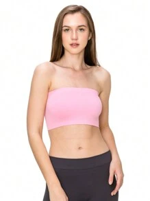 KURVE SEAMLESS MINI BANDEAU TUBE TOP - Pink - View 1