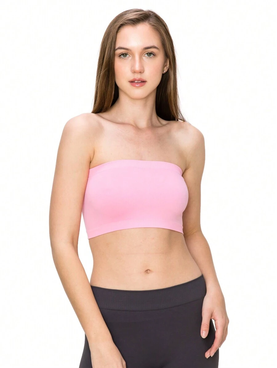 KURVE SEAMLESS MINI BANDEAU TUBE TOP - Pink - View 1