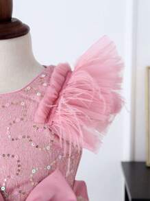 Vestito da ragazza con gonna a palloncino senza maniche, abito da esibizione da danza per bambini, adatto per vacanze e estate