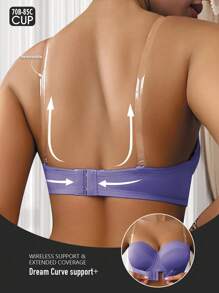 Women's Front Close Soft & Comfortable Underwire Bra - Violet Purple - View 3