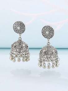 1 对复古欧美简约时尚铃铛耳环，适合女士日常佩戴 - 復古風 - 查看 5