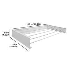 Wall Mounted 100CM Clothes Drying Rack Retractable Towel Hanger Clothes Airer - White - View 10