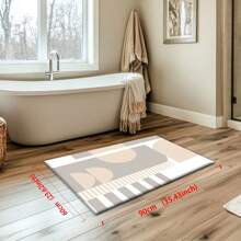 [时尚] 可爱简约几何线条图案水晶天鹅绒轻质地毯/垫子，多种尺寸可选，几何拼布，色块艺术，线条魅力图案，优质，温暖而充满活力，可定制尺寸，吸水，可机洗/手洗，防滑底座，柔软，快干，防滑浴室/厨房地毯，几何针织涤纶浴室/厨房垫