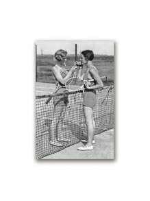 1 件网球海报帆布艺术印刷女性复古摄影画黑白图片家居女孩房间墙壁艺术装饰无框架 - 彩色 - 查看 10