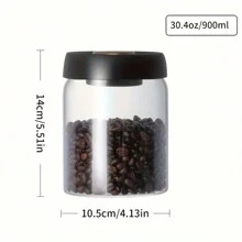1 pieza Canister de vidrio borosilicato de alta calidad, para granos de café y almacenamiento en la cocina - Capacidad de 480 ml / 860 ml / 1150 ml / 1720 ml - Transparente - Excelente para mantener la frescura y el aroma
