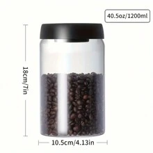 1 pieza Canister de vidrio borosilicato de alta calidad, para granos de café y almacenamiento en la cocina - Capacidad de 480 ml / 860 ml / 1150 ml / 1720 ml - Transparente - Excelente para mantener la frescura y el aroma