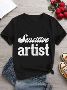 Valentine's Day T-Shirts Sensitive Artist Tees For Women - Cute Romantic Graphic Tees