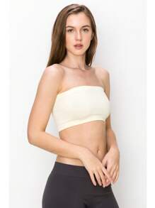 KURVE SEAMLESS MINI BANDEAU TUBE TOP - Cream - View 4