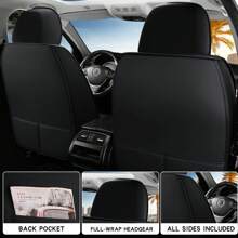 Tapizado de asiento de coche de piel de Napa de lujo, resistente al agua, juego completo de funda universal para asientos delanteros y traseros, cojines protectores aptos para la mayoría de sedanes, camionetas, hatches, SUV y crossover