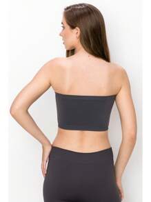 KURVE SEAMLESS MINI BANDEAU TUBE TOP - Charcoal - View 2