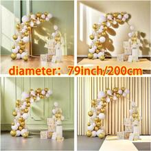 1pc Oversized Diameter 200cm/79inch Wedding Ceremony Queue Background Metal Ring Balloon Arch Stand, Wedding Decoration Prop, Party Festival Outdoor Arrangement Circular Arch - Gold - View 3