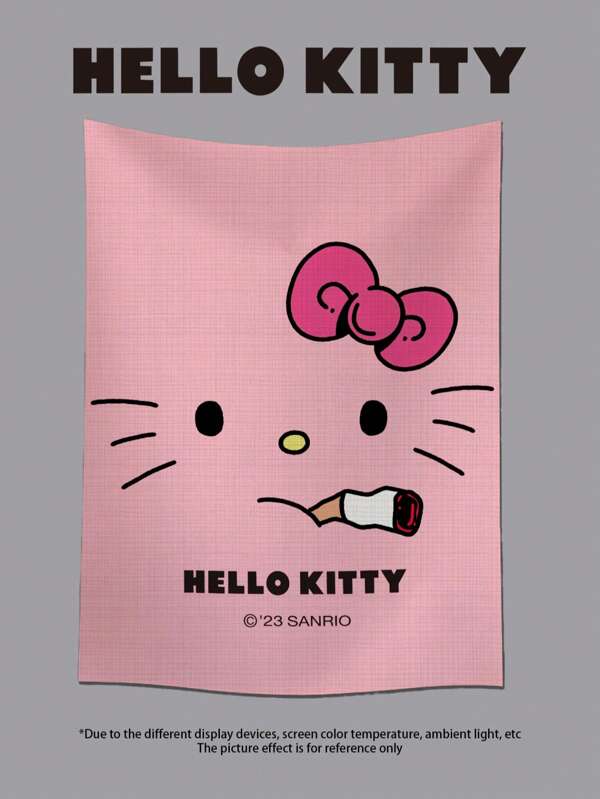 Sanrio Genuine Original 1pc Hello Kitty Printed Tapestry Wall Decor Y2K Gifts Birthday Decorations Funny, Modern Style Polyester Fiber Square Decorative Tapestry Suitable For Living Room Bedroom Decor, Flag For Room, Room Decor, Tapestry, Wall Art ,Room Stuffs, Flags For Room, Home Decor Cinnamoroll