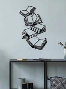 HELLOYOUNG 1 Pieza de Arte de Pared Metálico con Temática de Libros, Regalos para Amantes de los Libros, Decoración de Libros, Arte para Amantes de la Lectura, Regalos para Entusiastas de los Libros, Decoración de Dormitorio, Decoración del Hogar, Decoración de Habitación, Decoración de Pared