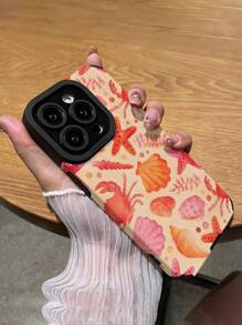 1pc New Crab & Shell Pattern Classic Anti-Drop Soft TPU Phone Case Suitable For IPhone And S17/S17 Air/S17 PRO/S17 PRO MAX