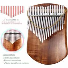 Kalimba de 21 teclas de madera de Koa sólida, piano de pulgar de madera maciza plana profesional Kalimba Marimba con instrucciones de aprendizaje y estuche de transporte de alto rendimiento (Acacia Koa, 21 teclas)