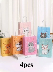 4/12 chiếc Túi quà tặng thiết kế hình mèo hoạt hình dễ thương, nhiều họa tiết mèo, thích hợp cho đám cưới, tiệc độc thân, sinh nhật, mua sắm kinh doanh, quà tặng tiệc, tốt nghiệp - Túi giấy nhiều màu sắc dùng làm quà tặng cho các ngày lễ, sự kiện, họp mặt, tiệc tùng và nhiều dịp khác - nhiều màu - Xem 8