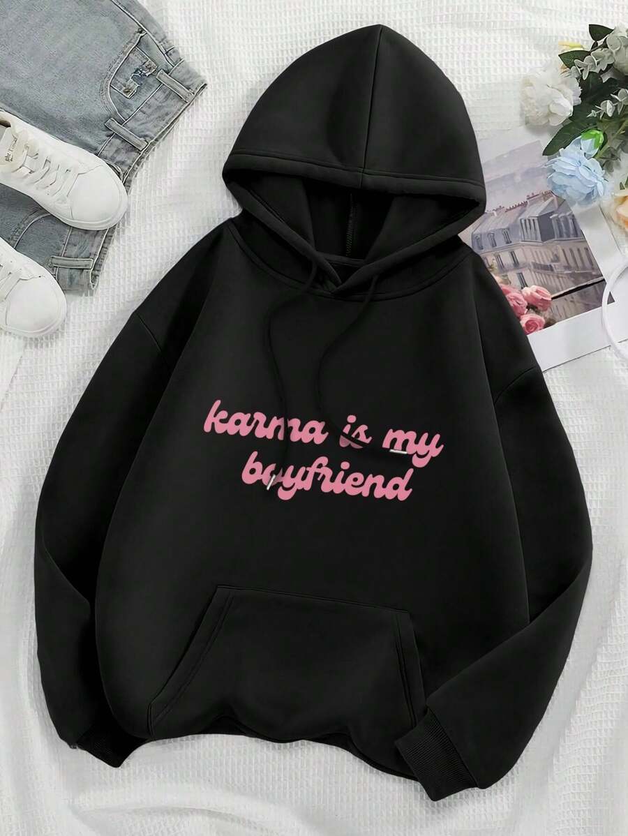 Karma Swiftie Big Size Women Hoodie Jacket Cruel Summer Karma Is A Cat Karma Is My Boyfriend Y2K 0110 - màu đen - Xem 1