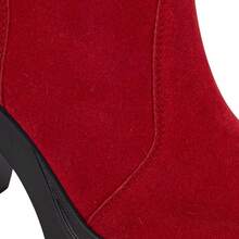 Women's Boots, With Track Sole, Suede Finish, Medium Heel And Red Color, Mod. 1177704 - 紅色 - 查看 6