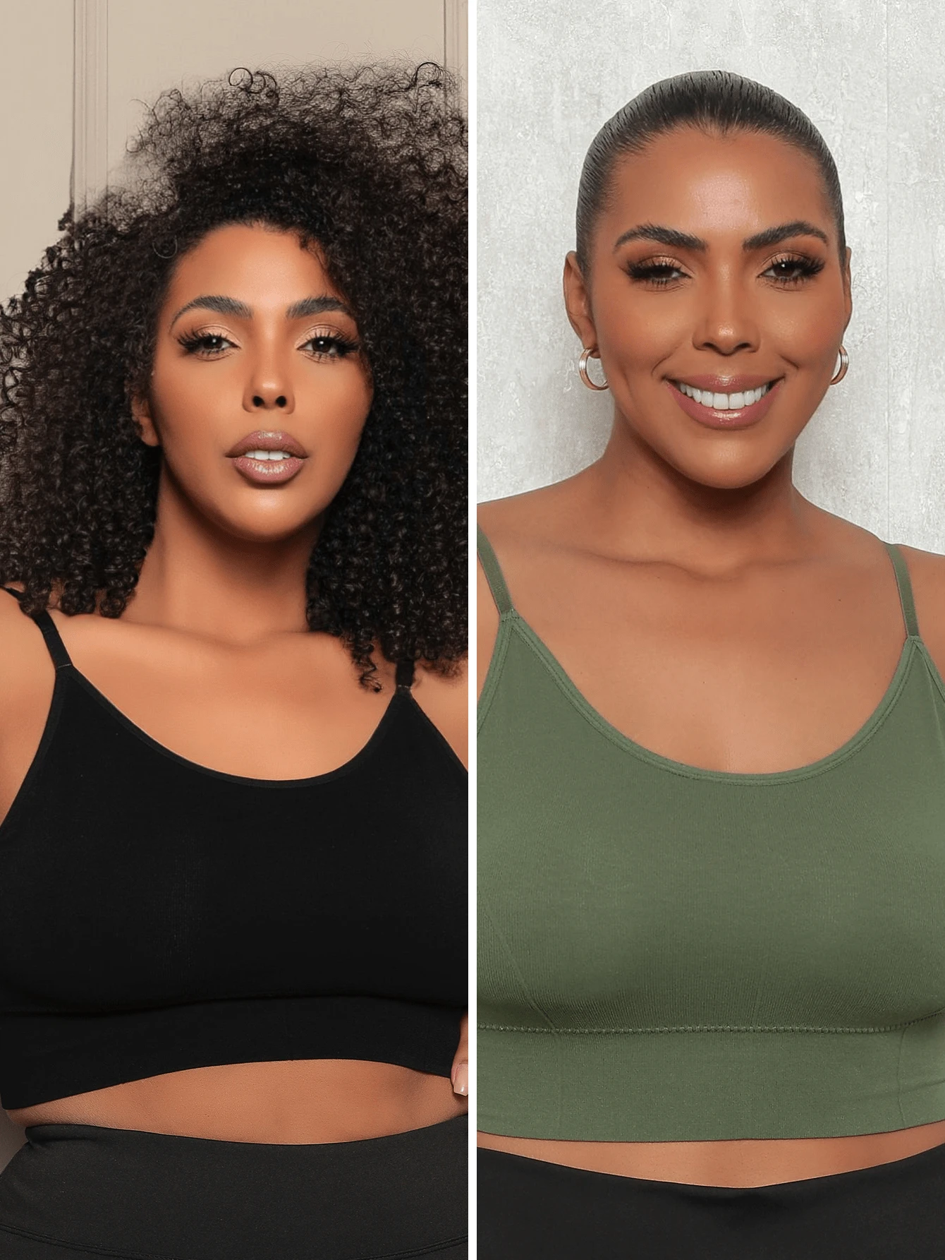 Plus Size Sports Bras - Green - View 1