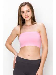 KURVE SEAMLESS MINI BANDEAU TUBE TOP - Pink - View 3