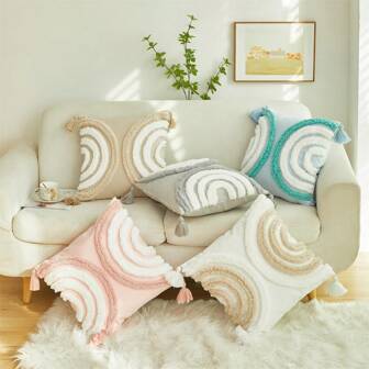 1 stuk Boho-stijl pluchen sierkussenhoes, zonder inzetstuk, geschikt voor woonkamer, slaapbank, woondecoratie