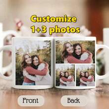Photo Collage Mug With Personalized Text, Custom Photo Mug, Custom Picture And Text Mug, Personalized Mugs Gifts,Custom Mug,Custom Coffee Mug,Personalized Mug,Personalized Coffee Cup,Customized Mug For Men Women,Valentine's Day Gift, Valentines, Gift For Her, Gift For Him, Gift For Mum, Gift For Friends, Home Decor, Decoration, Personalized Gift, Custom Gift - White - View 3