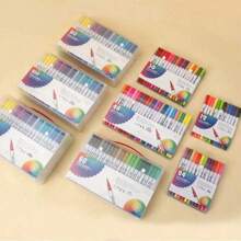 12/24/36/48/80/120 Pcs Set Dual Tip Markers, Watercolor Pens, Brush Pens For Adult Coloring, Hand Lettering, Planning, Diary Writing, Calligraphy, Drawing, Arts & Crafts, School Supplies Back To School