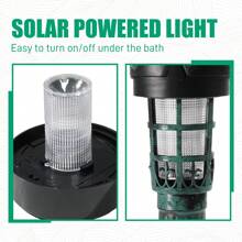 Outdoor Solar Lighted Pedestal Bird Bath Resin Fountain Decoration With Planter And Feeder, Decorative Vintage Bird Feeder For Garden Yard, Green - 1 - 查看 7