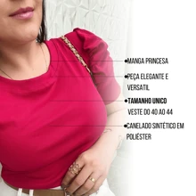 Women's Blouse Puff Sleeve Princess Short Sleeve Elegant Ribbed Blouse - 黑色 - 查看 2