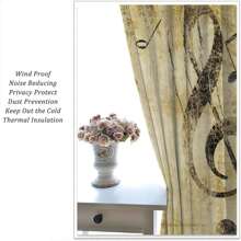 2pc Music Window Curtains 28"(W) X 40"(H), Black White Musical Notes Abstract Pattern Window Treatments For Bedroom Living Room Nursery Family Room Decorative Drapes 2 Panel Sets - Music-4 - View 4