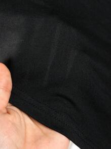 EARO 女士时尚性感高开叉紧身连衣裙，美式休闲日常松紧腰修身高腰 A 字连衣裙 - 黑色 - 查看 8