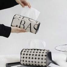 Porta tovaglioli semplice in pelle PU pieghevole, scatola per carta creativa, portatovaglioli, portarotolo di carta da cucina, porta fazzoletti nero, bianco, portafazzoletti tascabile, porta salviette umide