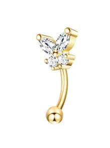 DOLOTTA 1 pièce Bijoux de piercing de cartilage en acier inoxydable 16G 18G, anneaux pour sourcil, anneau de nombril, lèvre, helix, rook, daith, boucles d'oreilles tragus avec cristal CZ. Barre incurvée pour piercing corporel.